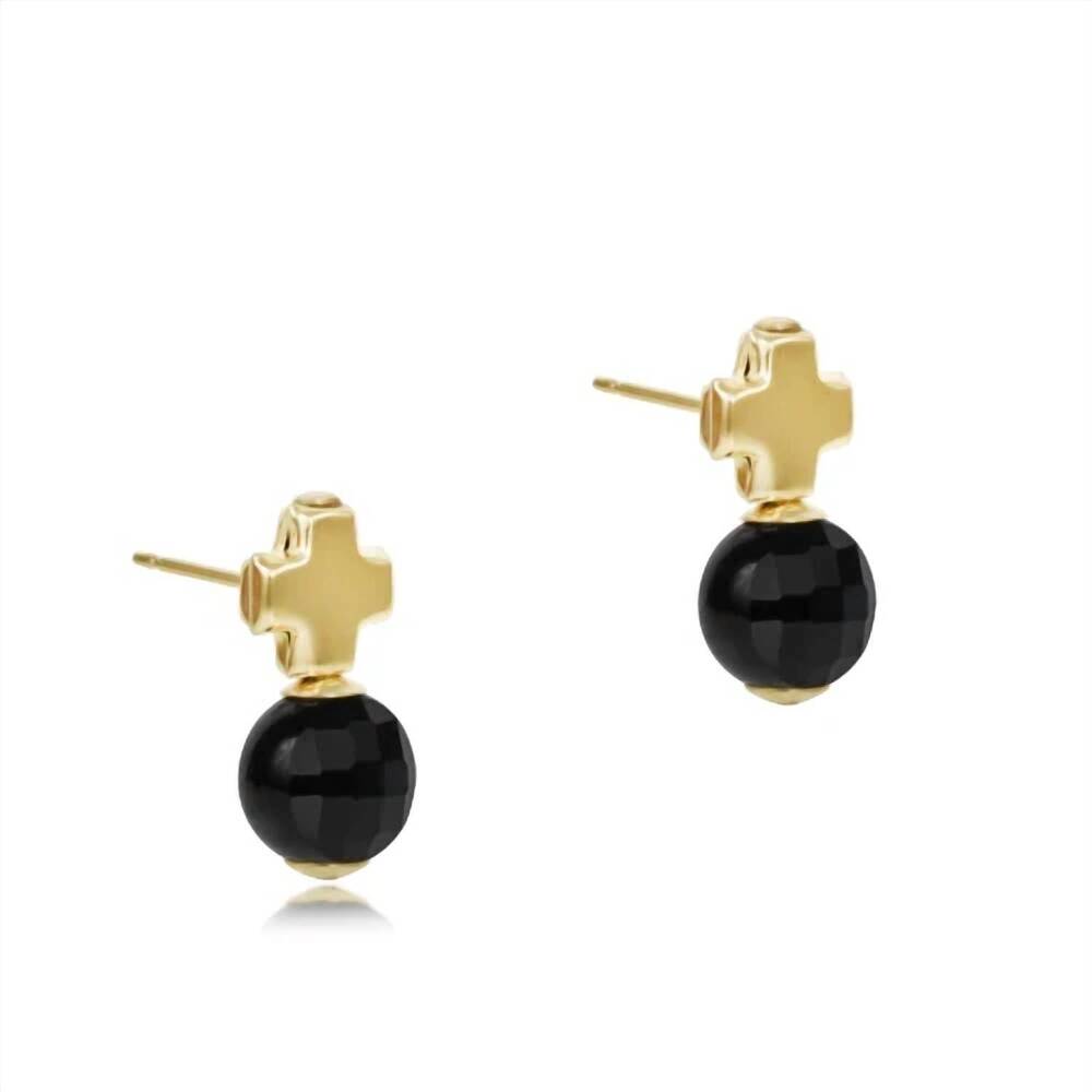 NEW ENEWTON signature cross stud in gold